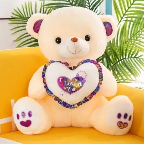 Nounours – Peluche / Cadeau Saint Valentin – (Longueur 40 Cm – Largeur 25 Cm)