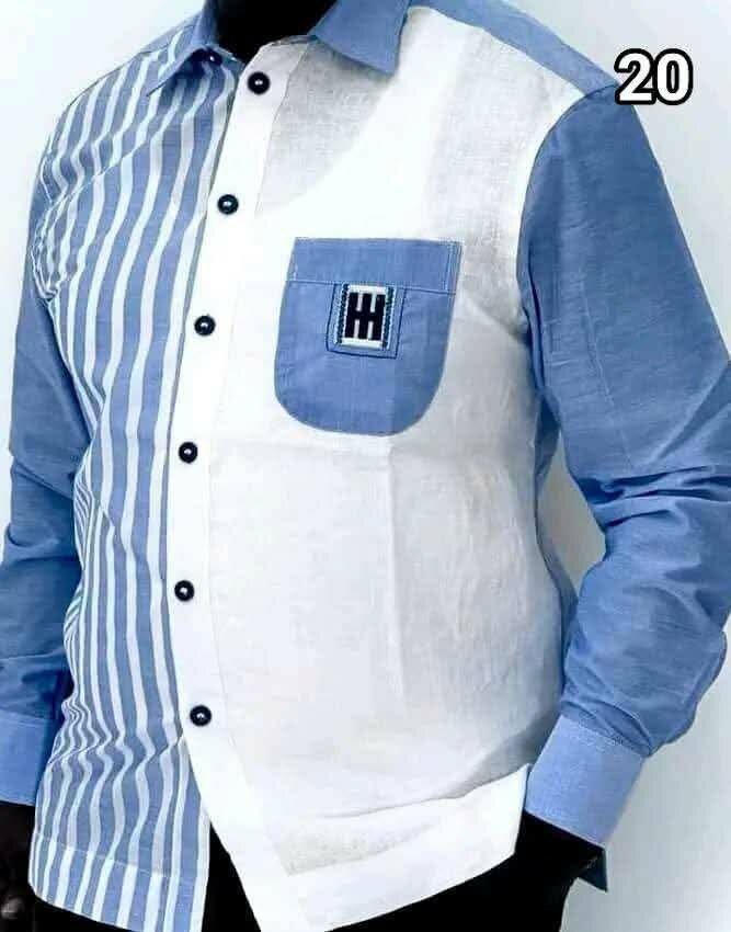 Chemise Homme Élégante Bicolore