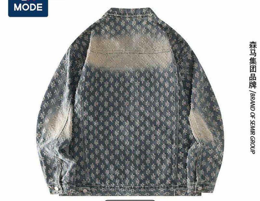 Veste en jean délavé homme