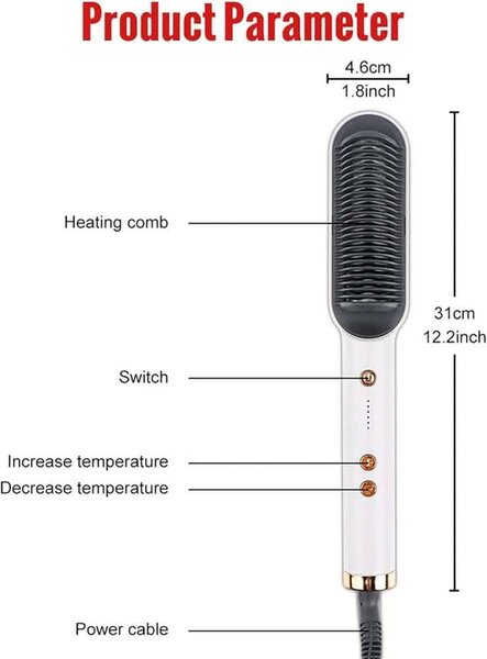 Electric 3 in 1 straightener comb