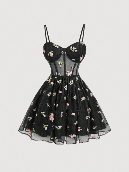 Black vintage corset dress