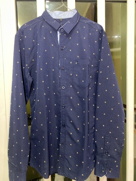 Chemise homme à motifs bleue