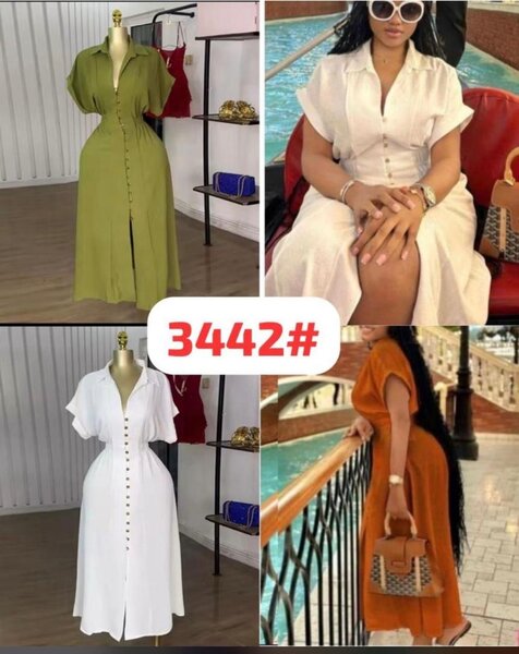 Robe longue boutonnée chic