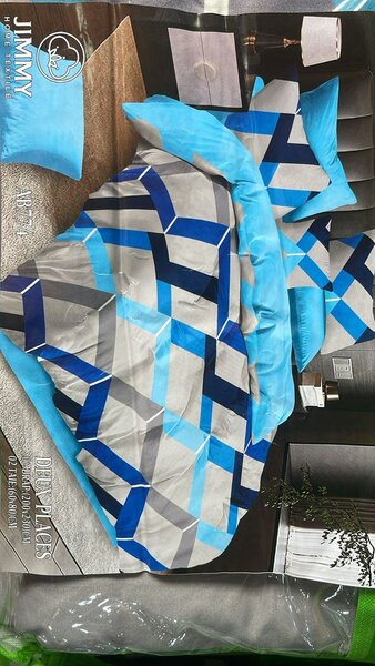 Parure de lit géométrique bleue