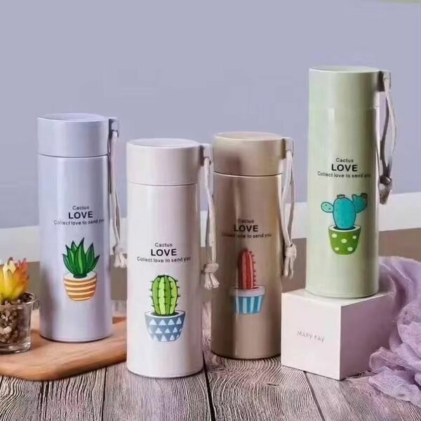 Gourde Thermos Cactus Design