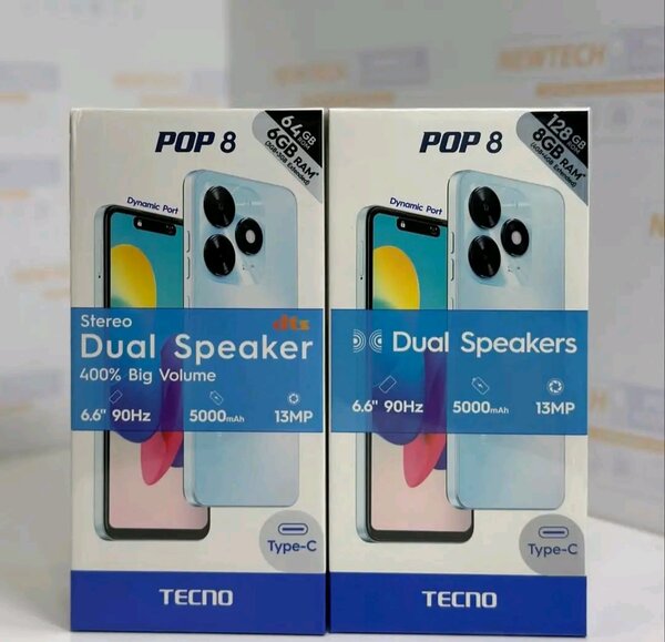 TECNO POP 8 128GB 8GB RAM PREMIÈRE COPIE CONFORME