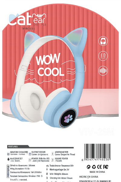 Casque sans fil oreilles de chat