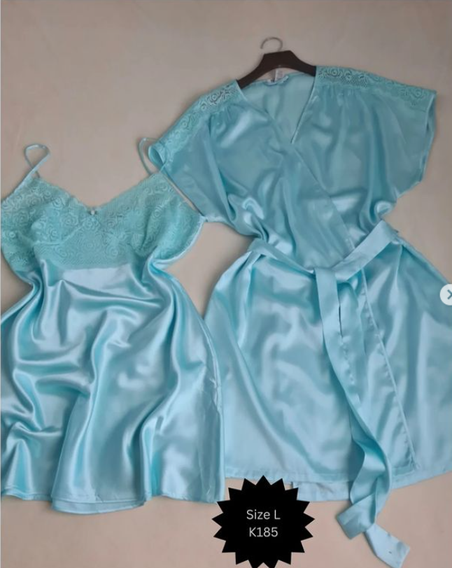 blue shirt and robe