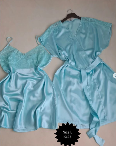 blue shirt and robe