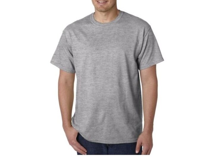 Round Neck Short Sleeve T-Shirt - Grey