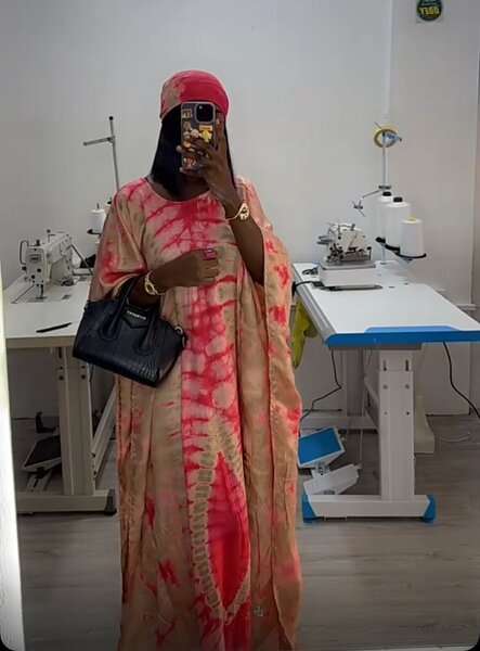 Adire silk boubou