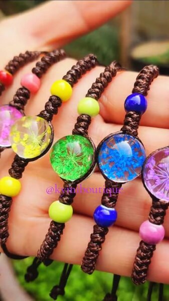 Bracelet Macramé Cristal de Fleurs