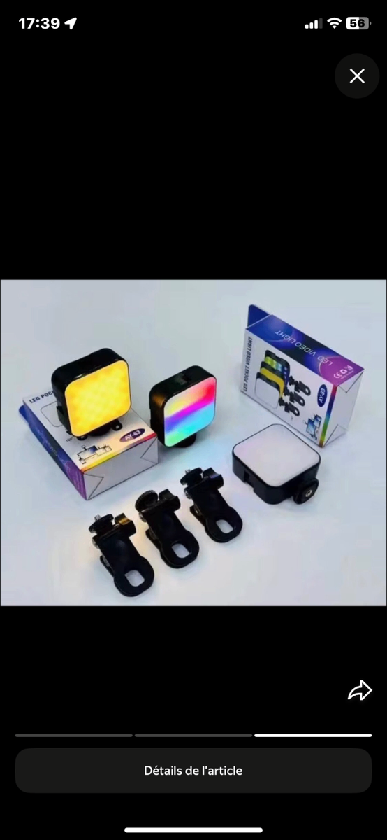 Lampe LED de vidéo portable