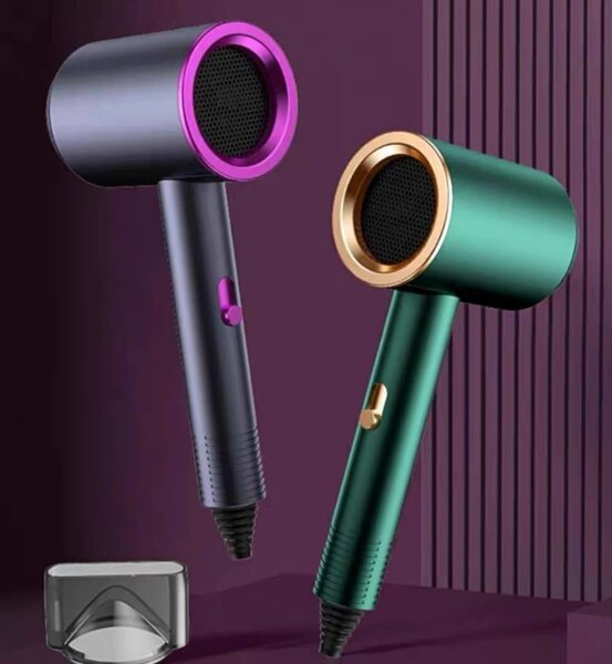 Sèche cheveux professionnel silencieux avec buse rotative