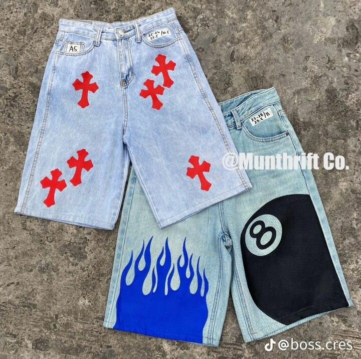 Shorts en jean imprimés tendance
