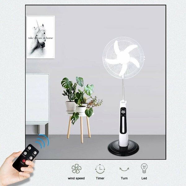CLINNETE SOLAR AND ELECTRICITY 16 RECHARGEABLE FAN