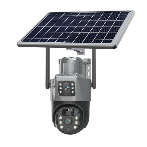 Solar CCTV camera double lense