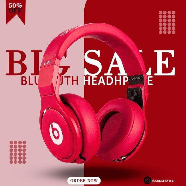 Casque Bluetooth Rouge Beats Pro