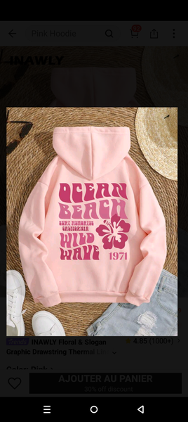 Sweat à Capuche Rose Floral