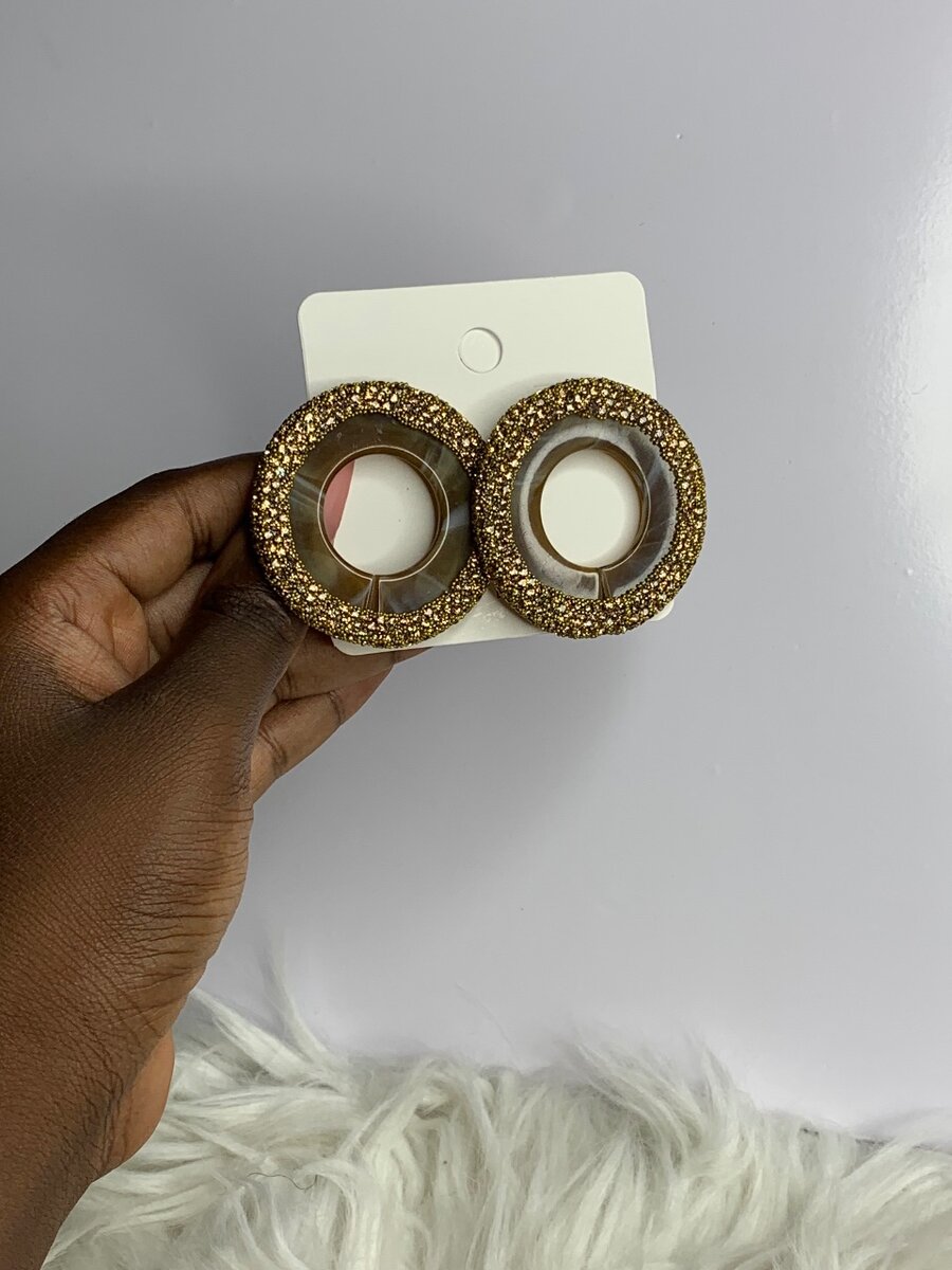 Boucles d'oreilles rondes pailletées