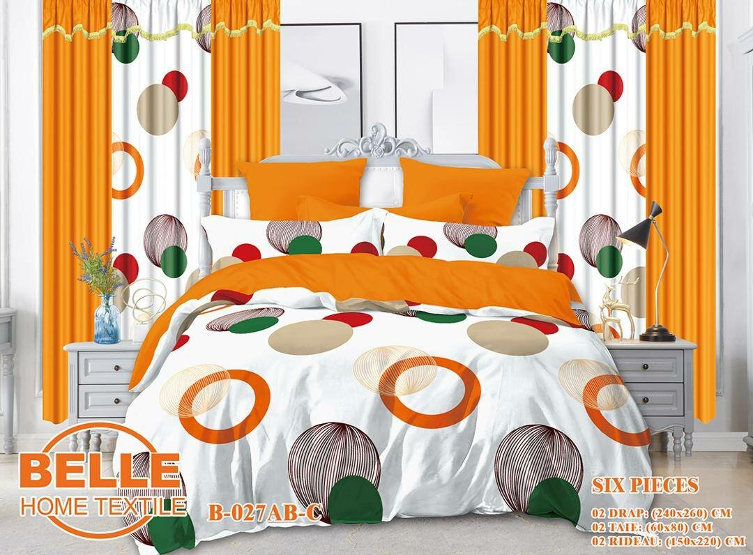 Ensemble de draps, rideaux et taies d'oreillers