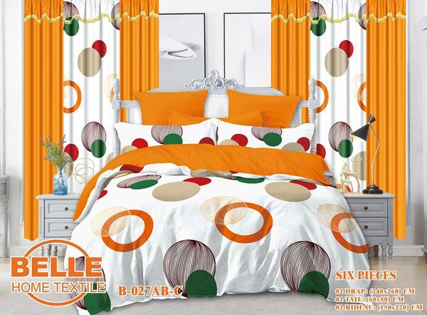 Ensemble de draps, rideaux et taies d'oreillers