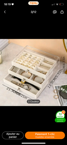Boîtes à rangement bijoux