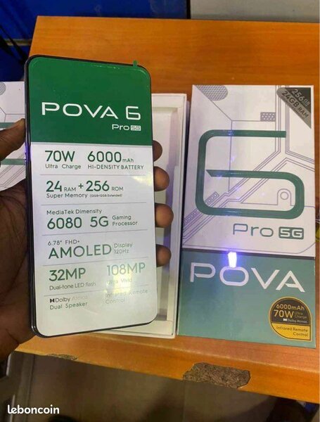 TECNO POVA 6 PRO 512GB 16GB RAM première copie conforme