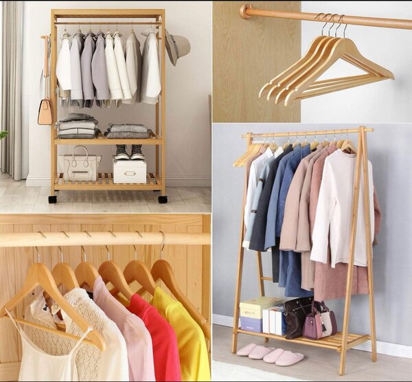 LOT DE 10 CINTRES EN BOIS