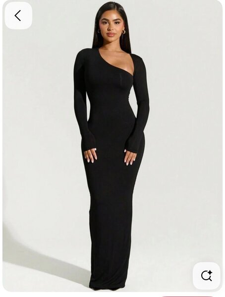 Robe longue élégante asymétrique