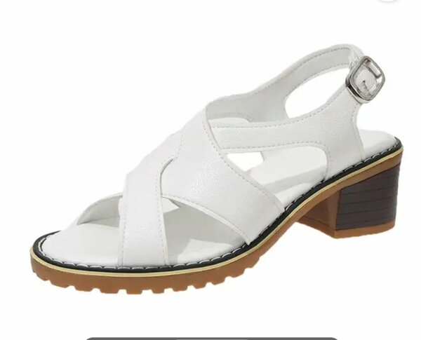 Sandales à talon blanc chic