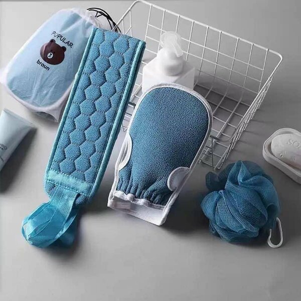 Ensemble d'accessoires de bain exfoliant