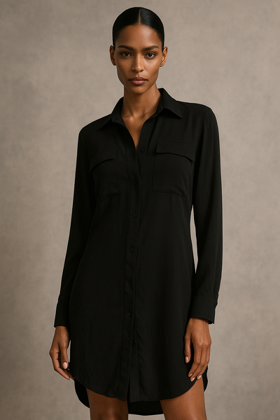 Robe chemise noire élégante