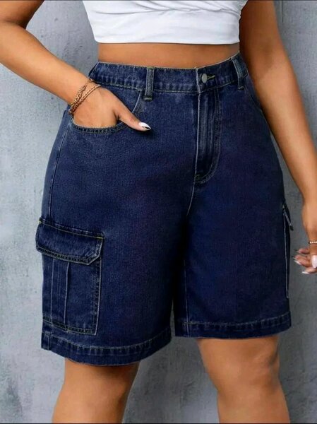 Shorts en jean cargo femme