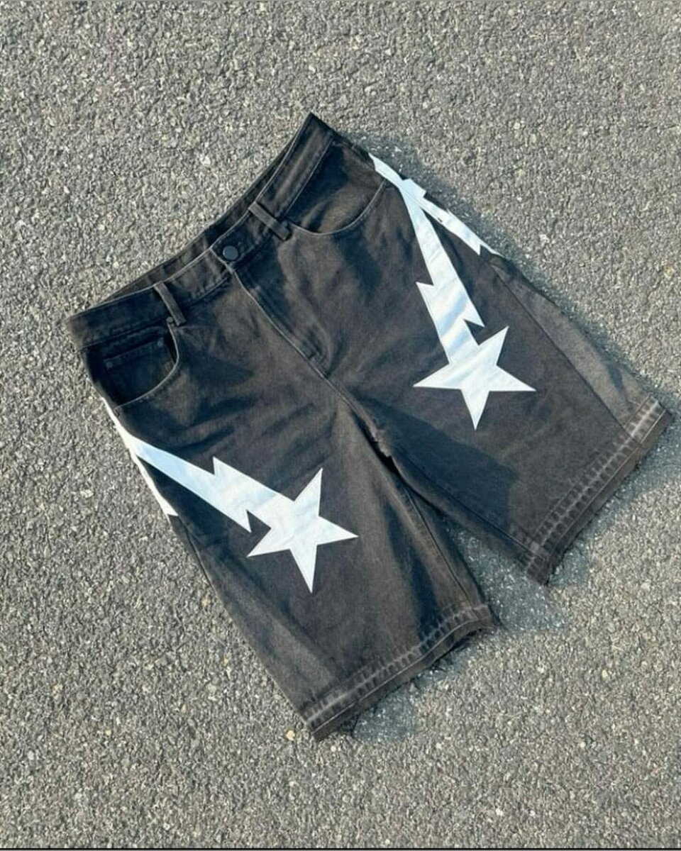 Shorts en jean avec étoiles