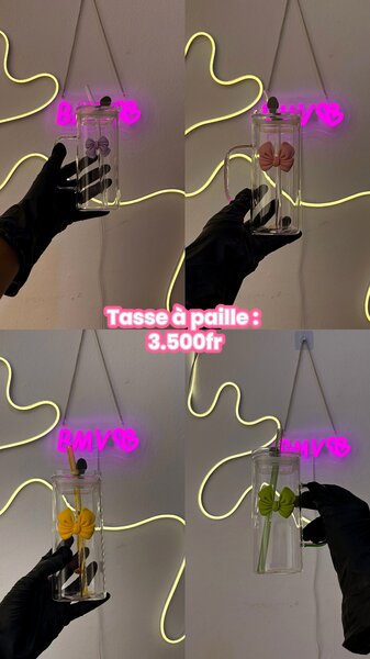 Tasse à paille en verre