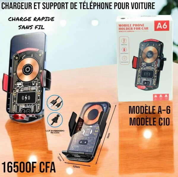 CHARGEUR ET SUPPORT DE TÉLÉPHONE POUR VOITURE