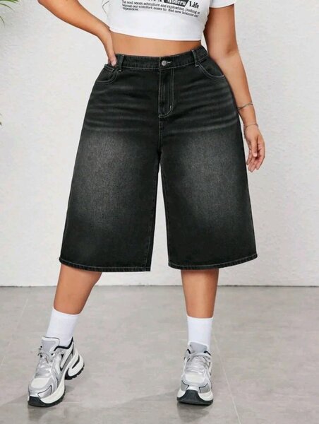 Bermuda en Jean Noir Femme