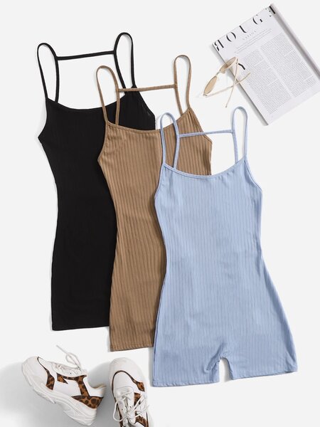 Combishort moulant côtelé femme