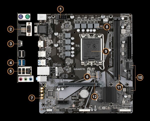 Материнская плата GYGABYTE H610M H DDR5 LGA1700