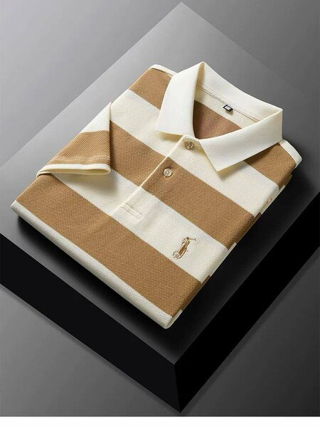 Polo rayé en coton homme
