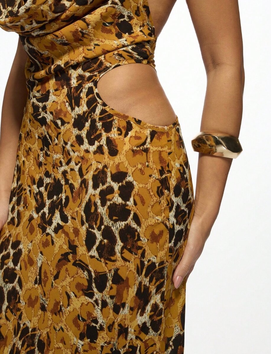 Robe longue léopard élégante