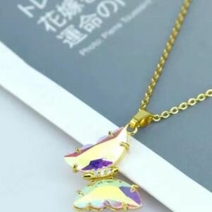 3D Fashion Chaîne En Acier Inoxydable Pendentif Papillon En Zircon Blanc