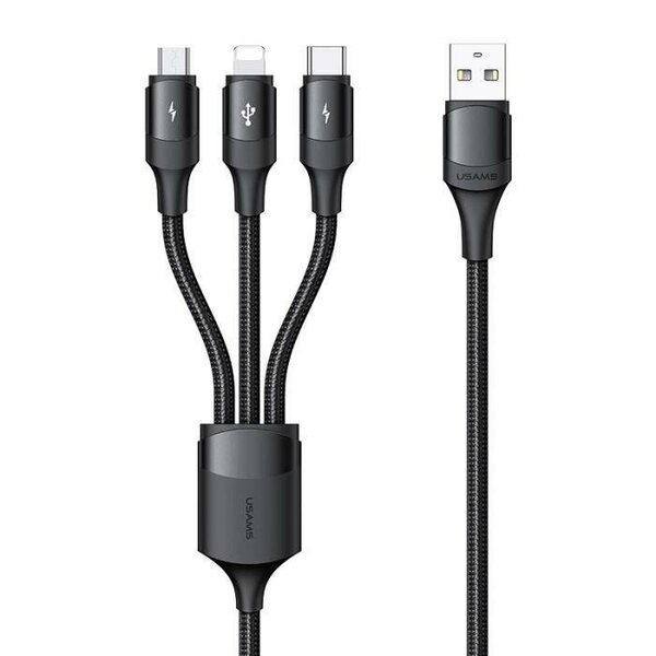 Cable 3 en 1: bout IPhone,  Type-A , Type-C [120W]