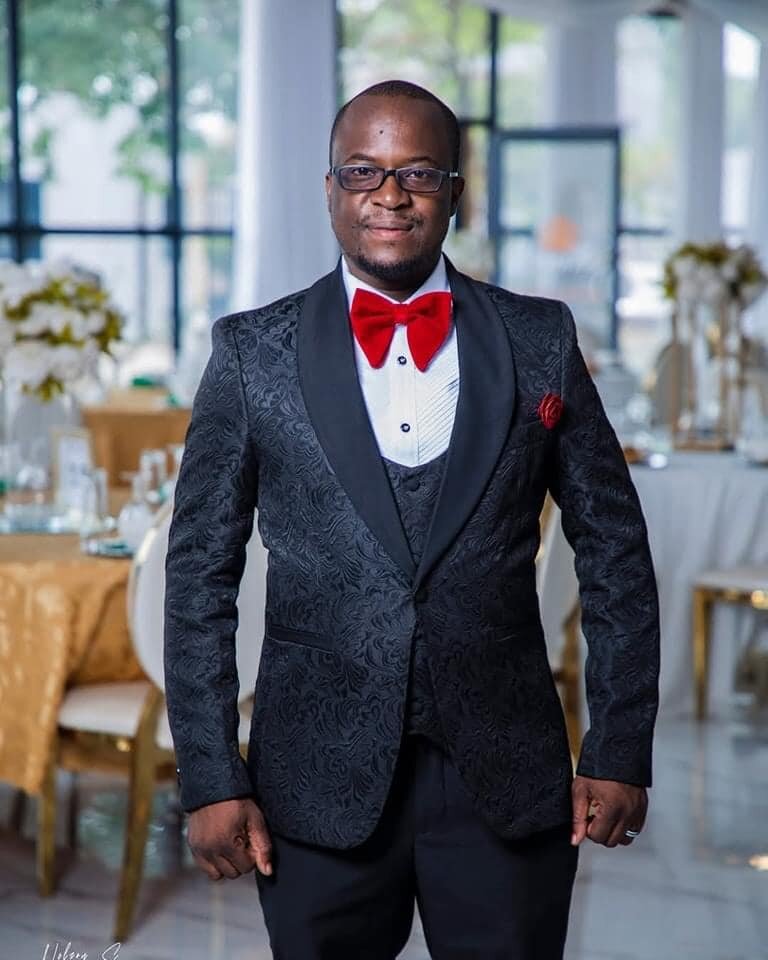 black men's suit