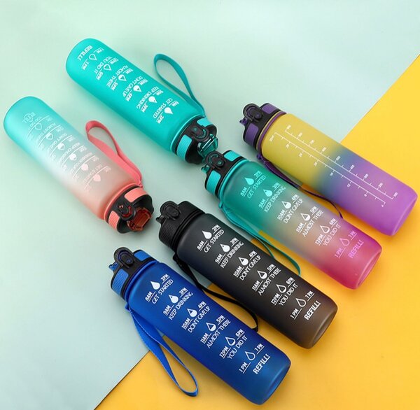 1litre Fitness Bottle with straw (Negotiable)