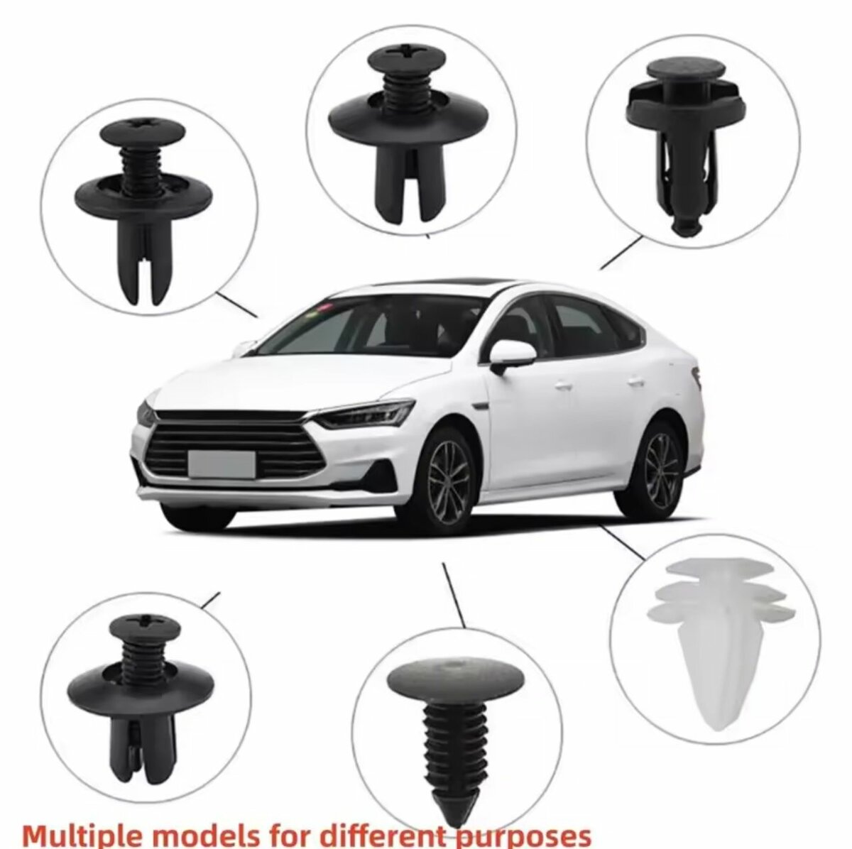 100 pcs fixation automobile en plastique