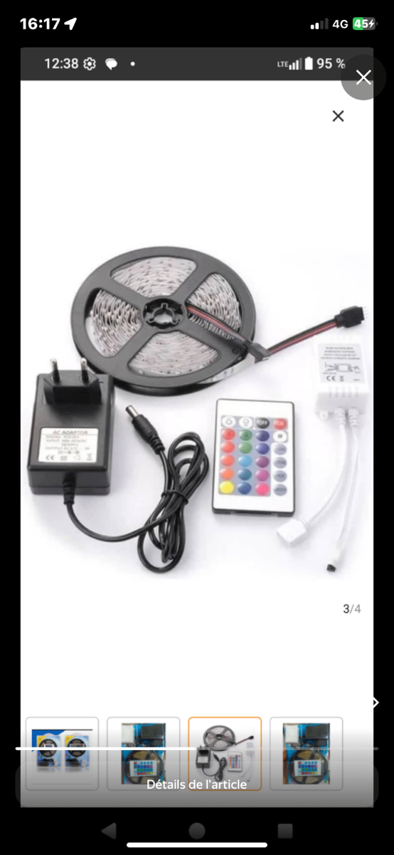 LED lumineuses 5 mètres