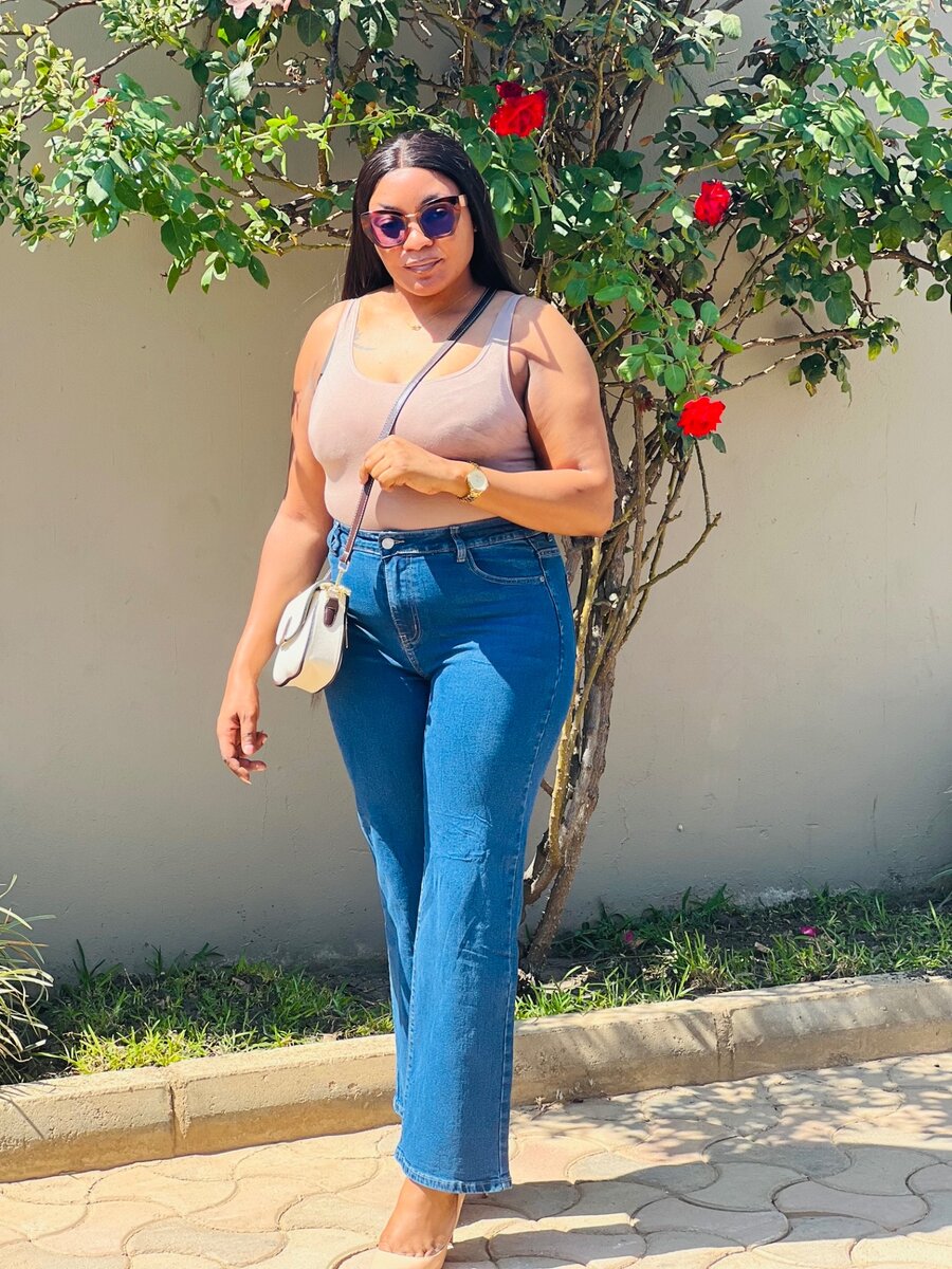 Blue mom jeans