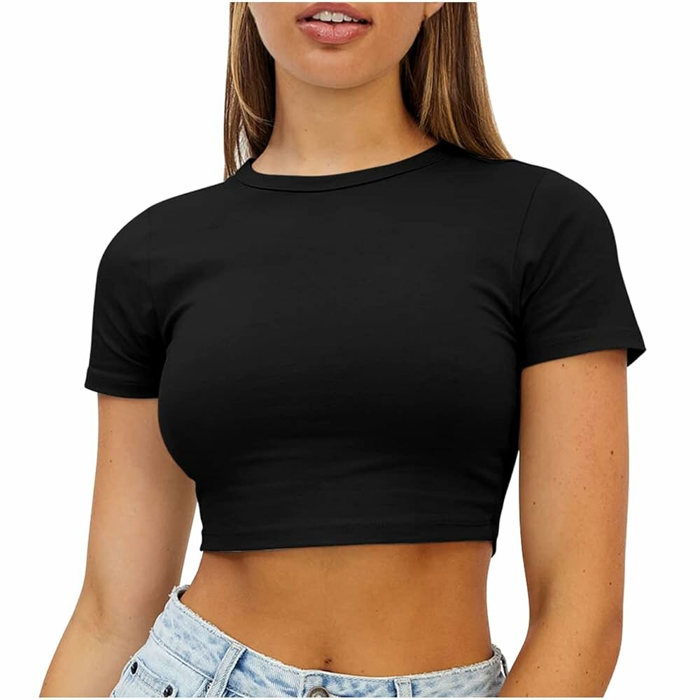 T-shirt court noir femme